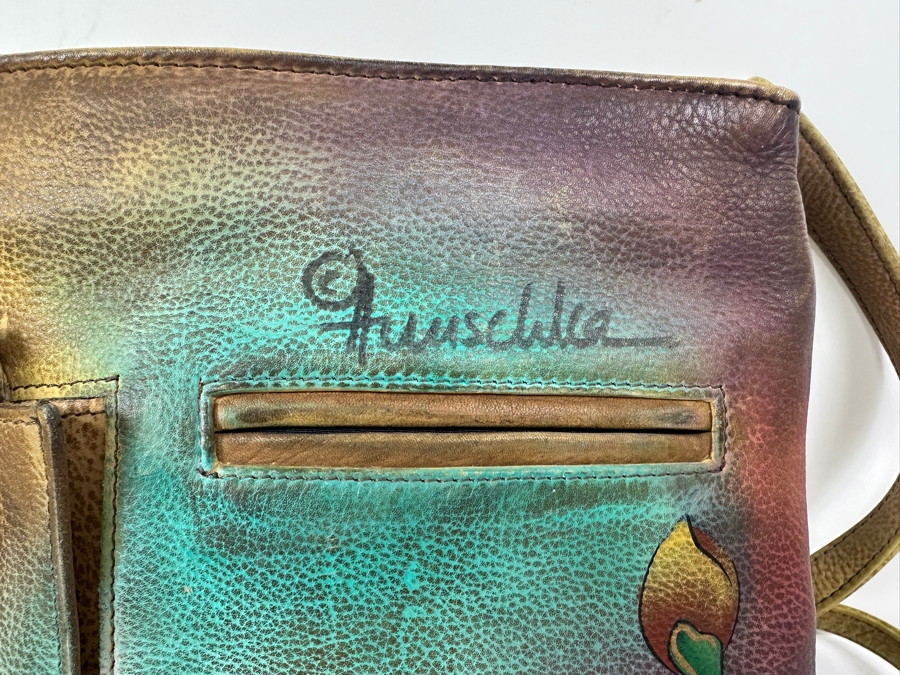 New Anuschka Hand Painted Leather Handbag 10'W x 2'D x 9'H [Photo 4]