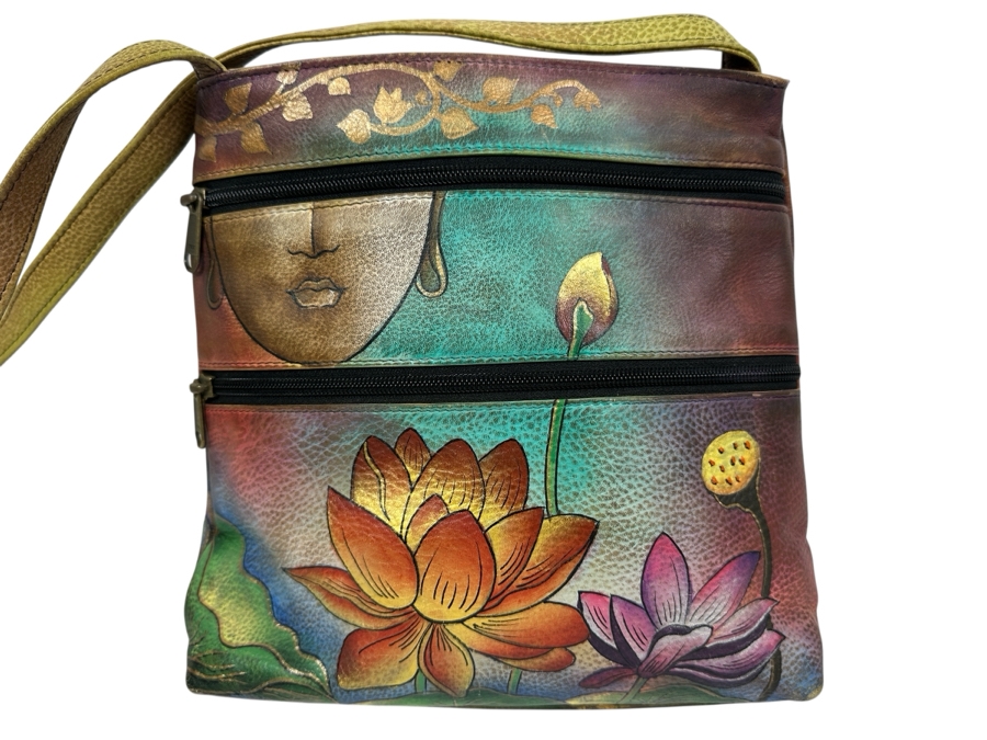 New Anuschka Hand Painted Leather Handbag 10'W x 2'D x 9'H [Photo 1]