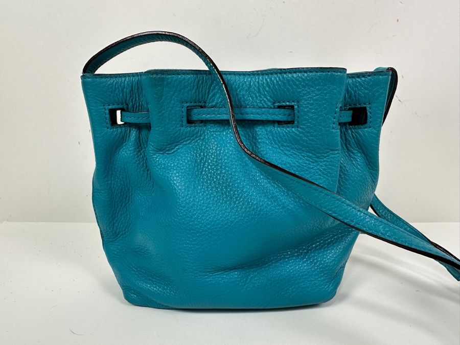 Kate Spade Turquoise Leather Shoulder Bag 9'W x 3.5D x 8'H [Photo 6]