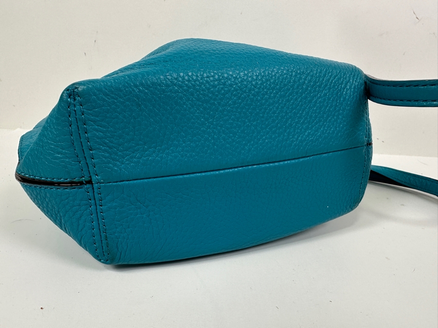 Kate Spade Turquoise Leather Shoulder Bag 9'W x 3.5D x 8'H [Photo 7]