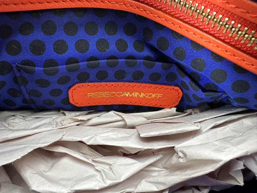 New Rebecca Minkoff Orange Studded Leather Shoulder Bag 11'W x 2'D x 8'H [Photo 5]