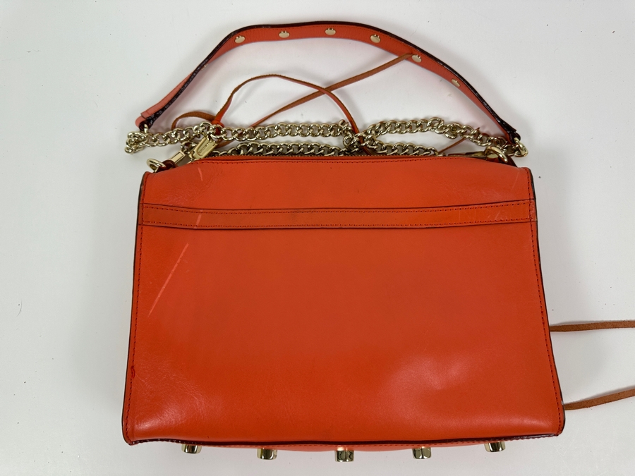 New Rebecca Minkoff Orange Studded Leather Shoulder Bag 11'W x 2'D x 8'H [Photo 3]
