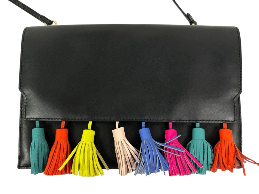 New Rebecca Minkoff Leather Shoulder Bag with Colored Tassels 11.5'W x 1'D x 8'H