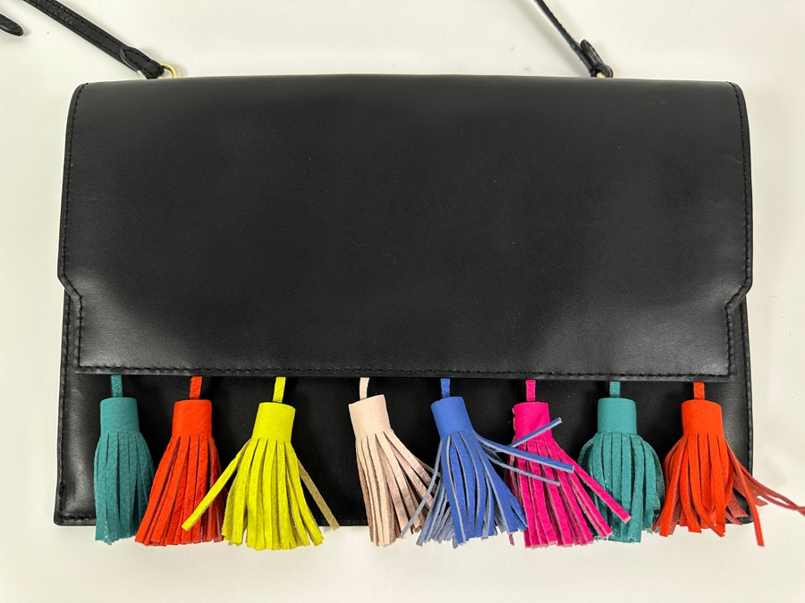 New Rebecca Minkoff Leather Shoulder Bag with Colored Tassels 11.5'W x 1'D x 8'H [Photo 2]