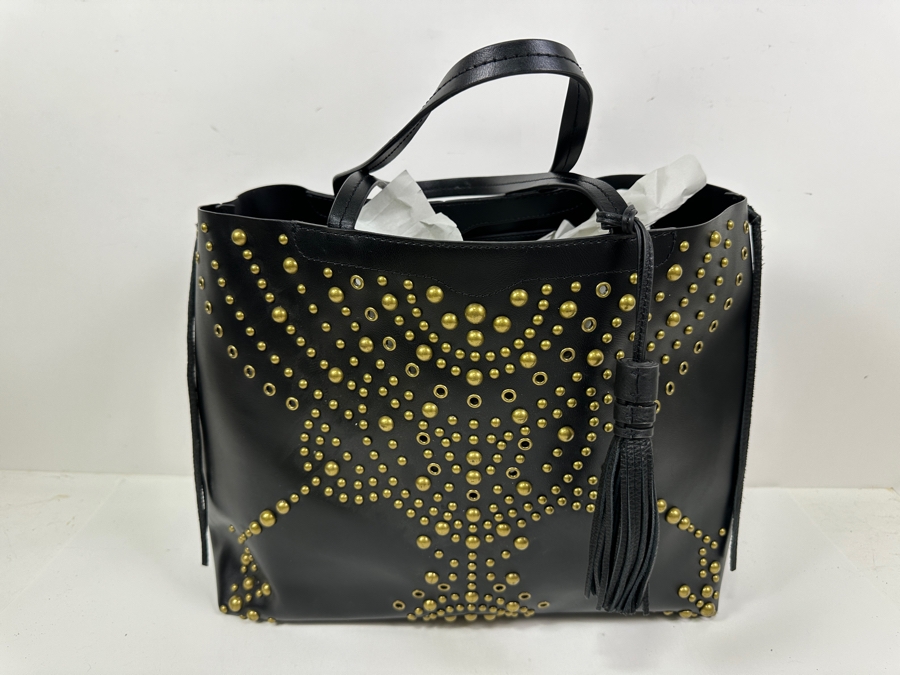 Rebecca Minkoff Leather Studded Tote Handbag 16'W x 6'D x 12'H [Photo 2]