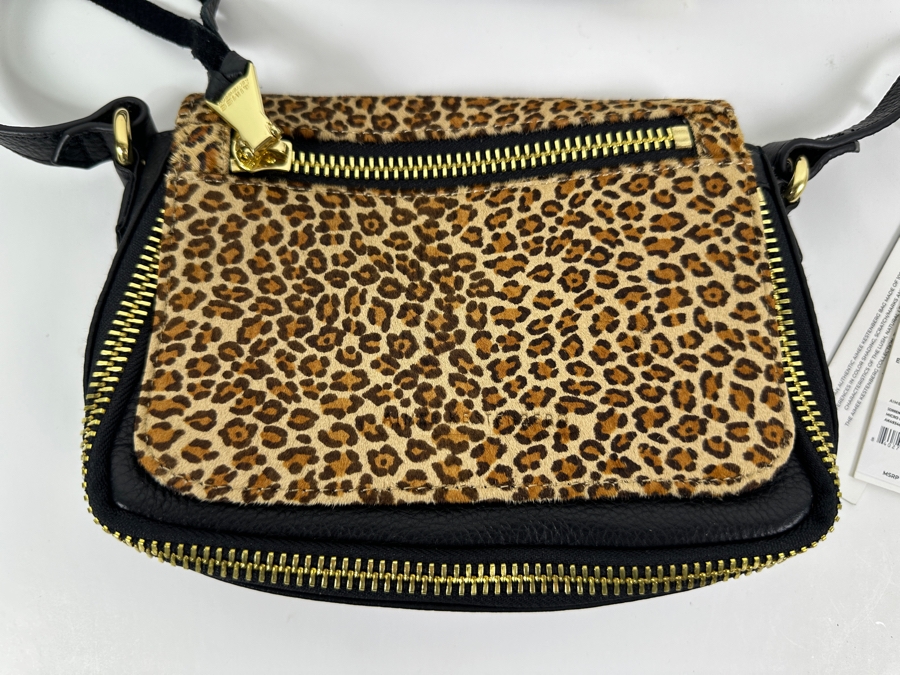 New Aimee Kestenberg Sorrento Novelty Mini Crossbody Micro Leopard Haircalf 8'W x 3'D x 6'H Retails $168 [Photo 2]