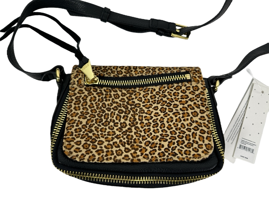 New Aimee Kestenberg Sorrento Novelty Mini Crossbody Micro Leopard Haircalf 8'W x 3'D x 6'H Retails $168 [Photo 1]