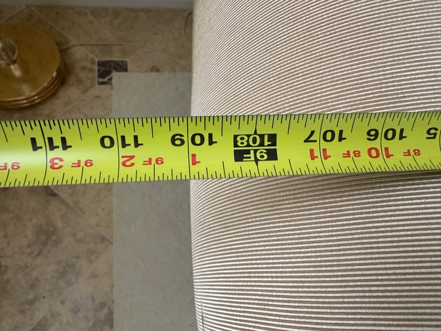 Barbara Barry By Baker Furniture Sofa Coach With Bergamo Fabric And Seven Throw Pillows 109'W X 40'D X 34'H Retails $5,900 [Photo 9]