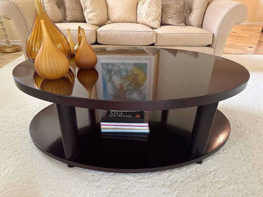 Barbara Barry By Baker Furniture Two-Tier Wooden Coffee Table Retails $1,675