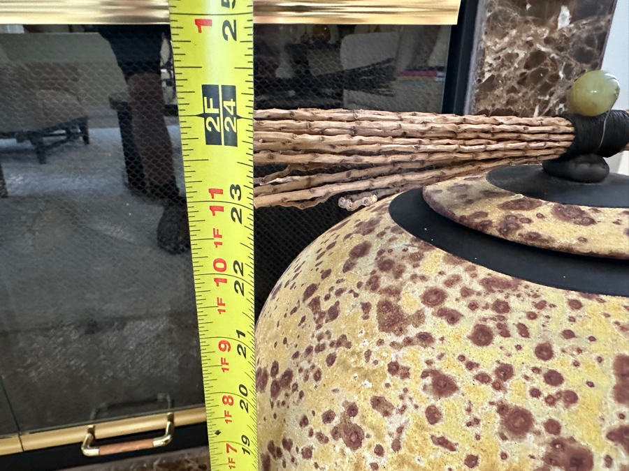 Large Raku Pottery Vase Jar With Lid 24'H [Photo 7]