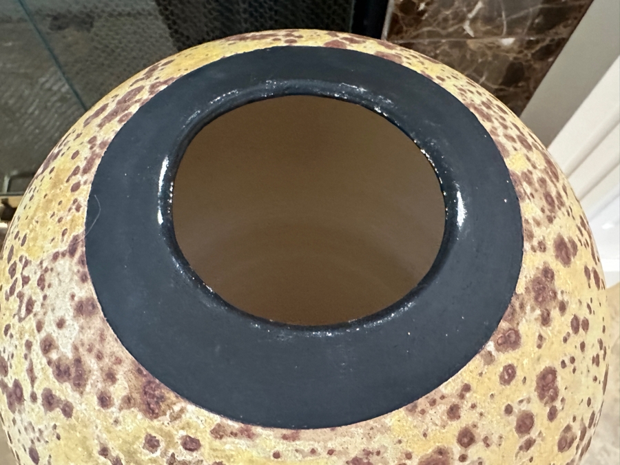 Large Raku Pottery Vase Jar With Lid 24'H [Photo 5]