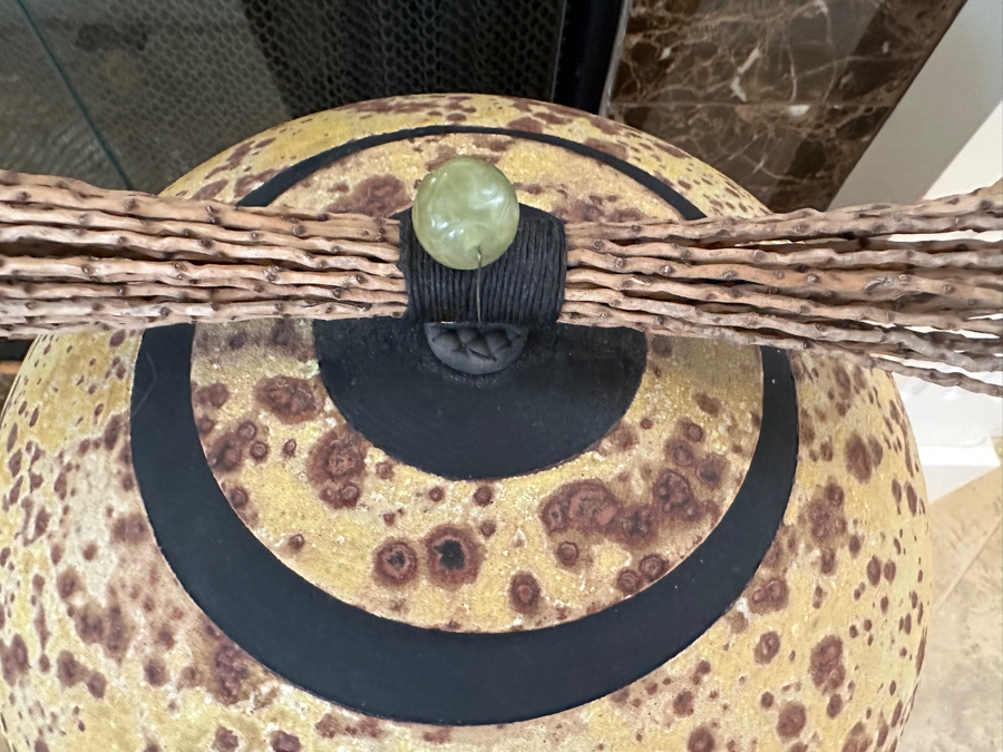 Large Raku Pottery Vase Jar With Lid 24'H [Photo 4]