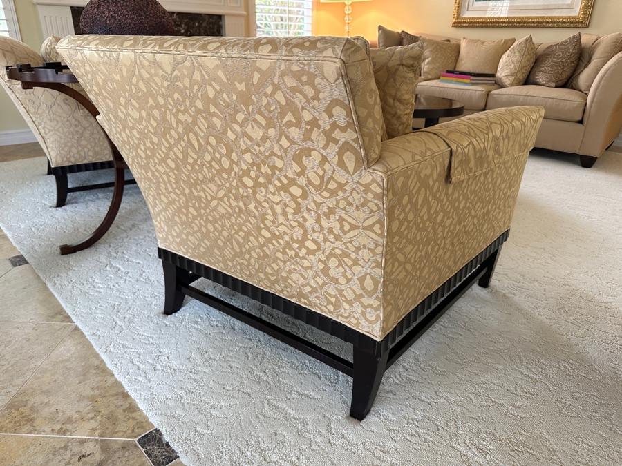 Pair Of Barbara Barry By Baker Furniture Armchairs With Bergamo Fabric Retails $5,300 [Photo 6]