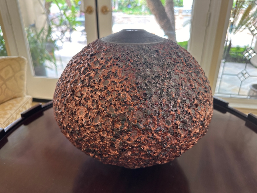 Signed Raku Art Pottery Vase [Photo 2]