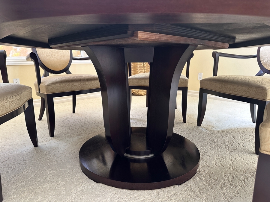 The Barbara Barry Collection By Baker Furniture Round Pedestal Dining Table With Six Dining Armchairs 68'W X 29.5'H Retails $15,700 [Photo 8]