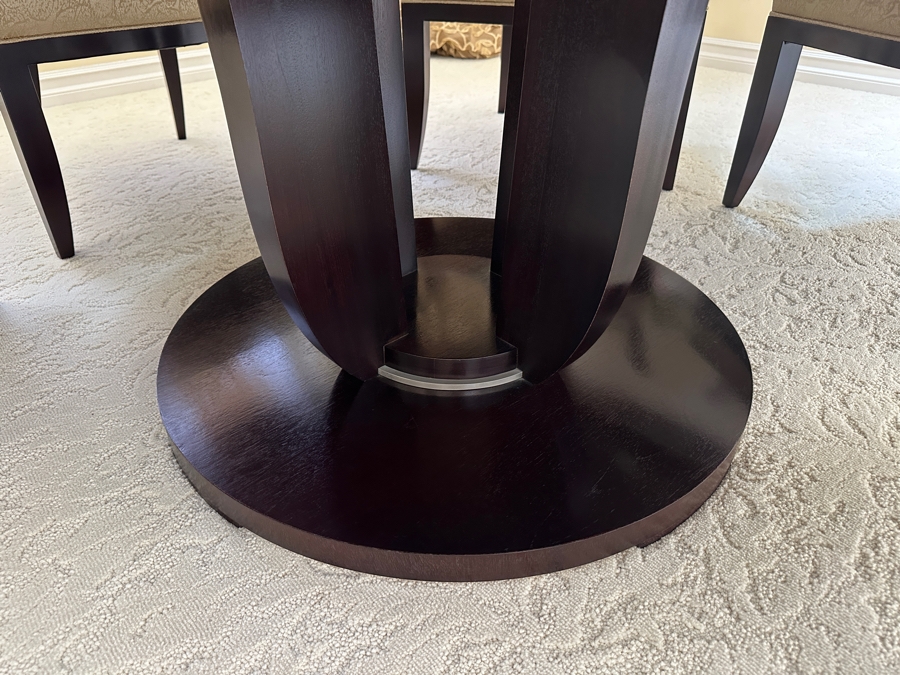 The Barbara Barry Collection By Baker Furniture Round Pedestal Dining Table With Six Dining Armchairs 68'W X 29.5'H Retails $15,700 [Photo 9]