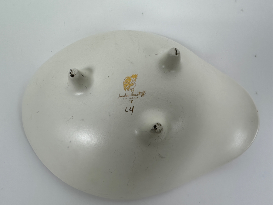 Vintage Mid-Century Modern Sascha Brastoff California Pottery Footed Bowl 9W X 7D X 3H [Photo 7]