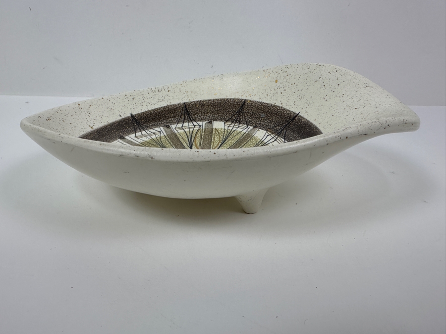 Vintage Mid-Century Modern Sascha Brastoff California Pottery Footed Bowl 9W X 7D X 3H [Photo 6]