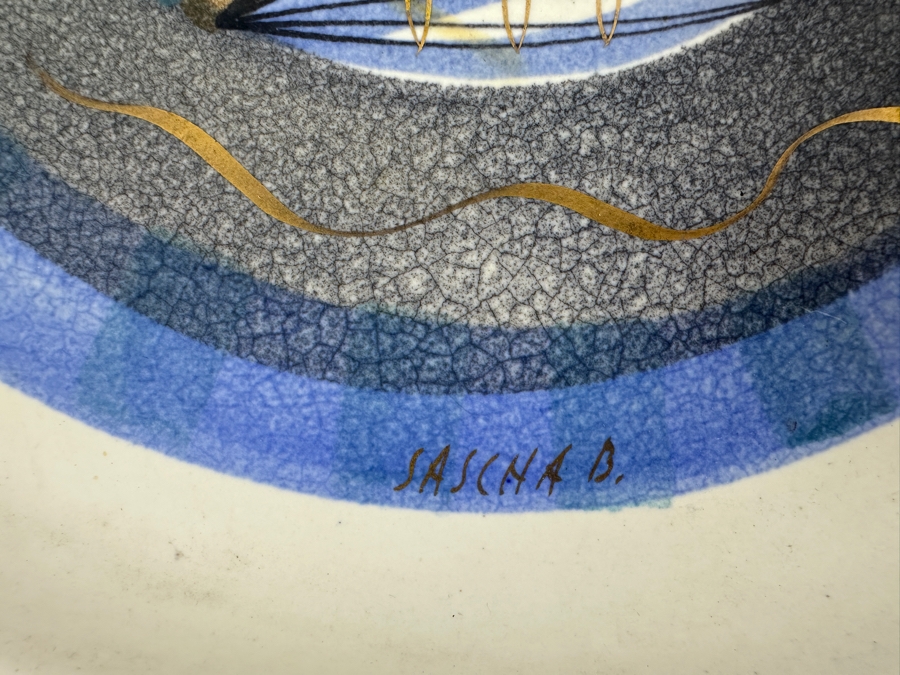 Vintage Mid-Century Modern Sascha Brastoff California Pottery Bowl 10.25 X 11 [Photo 4]