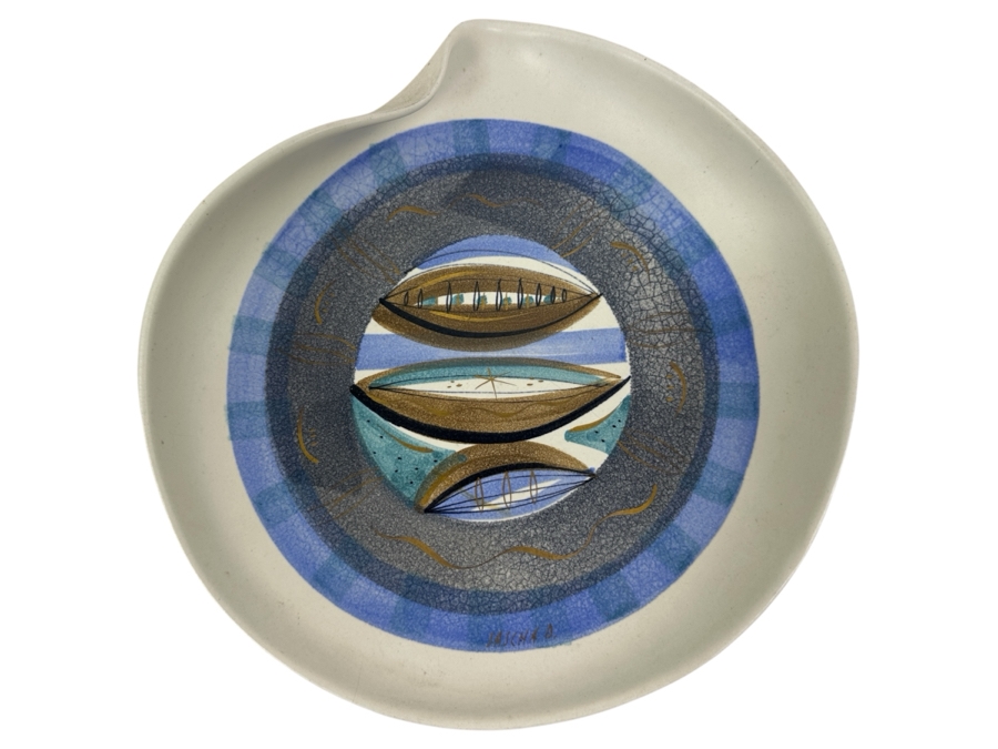 Vintage Mid-Century Modern Sascha Brastoff California Pottery Bowl 10.25 X 11