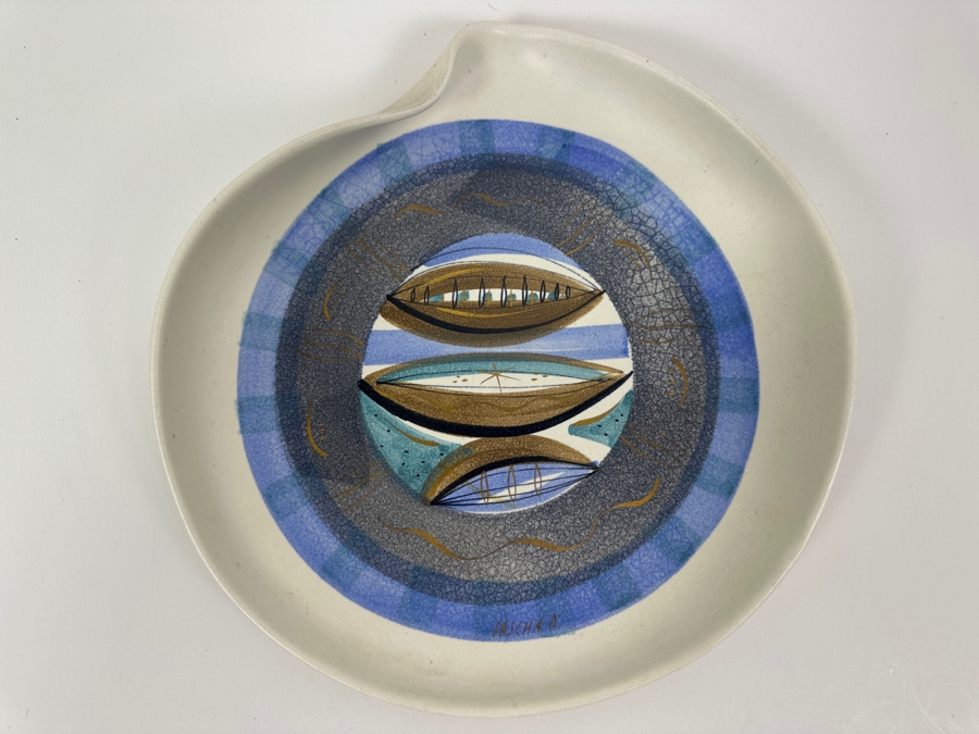 Vintage Mid-Century Modern Sascha Brastoff California Pottery Bowl 10.25 X 11 [Photo 2]