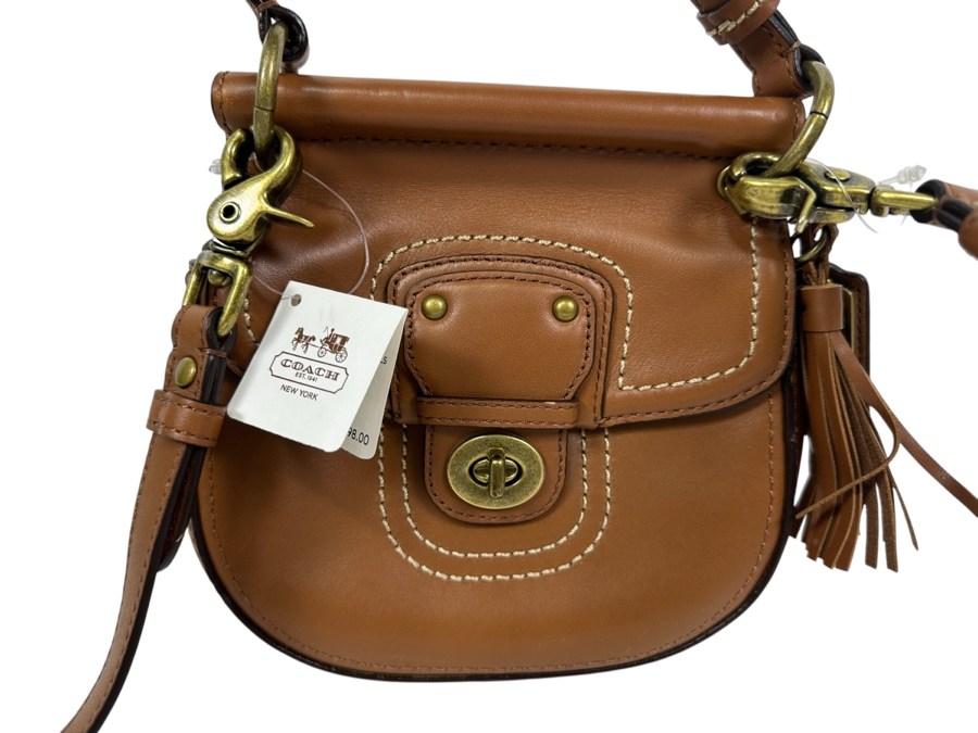 New Coach Leather Handbag 7'W x 3'D x 7'H Retails $198 [Photo 1]