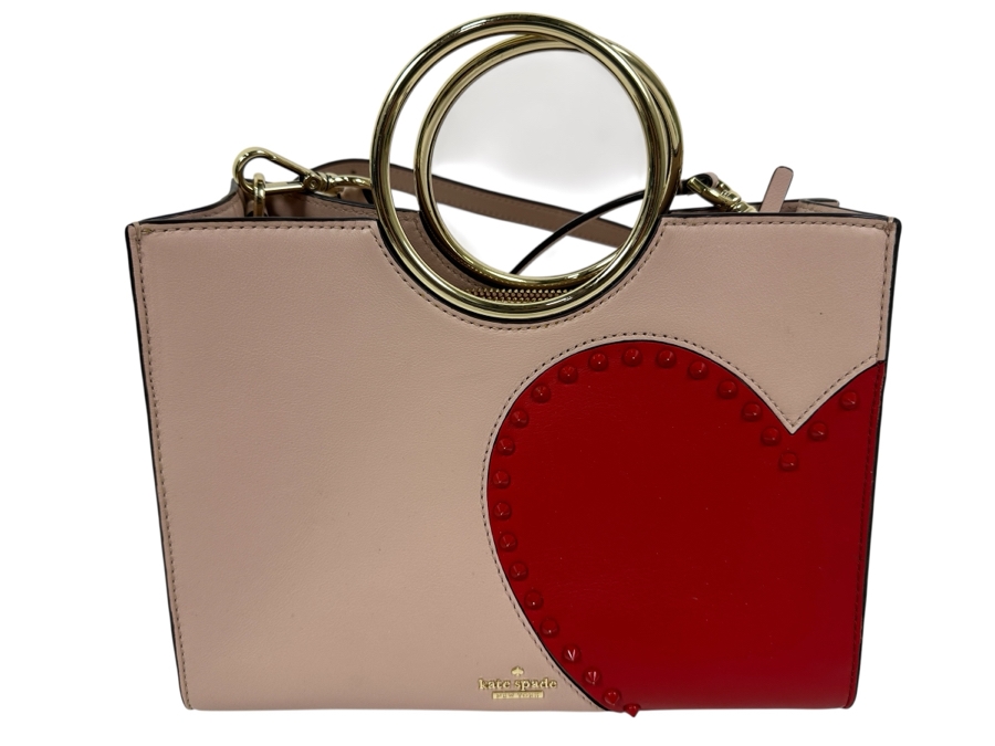 Kate Spade Heart It Sam Structured Leather Satchel 11.5'W x 3.5'D x 7'H [Photo 1]