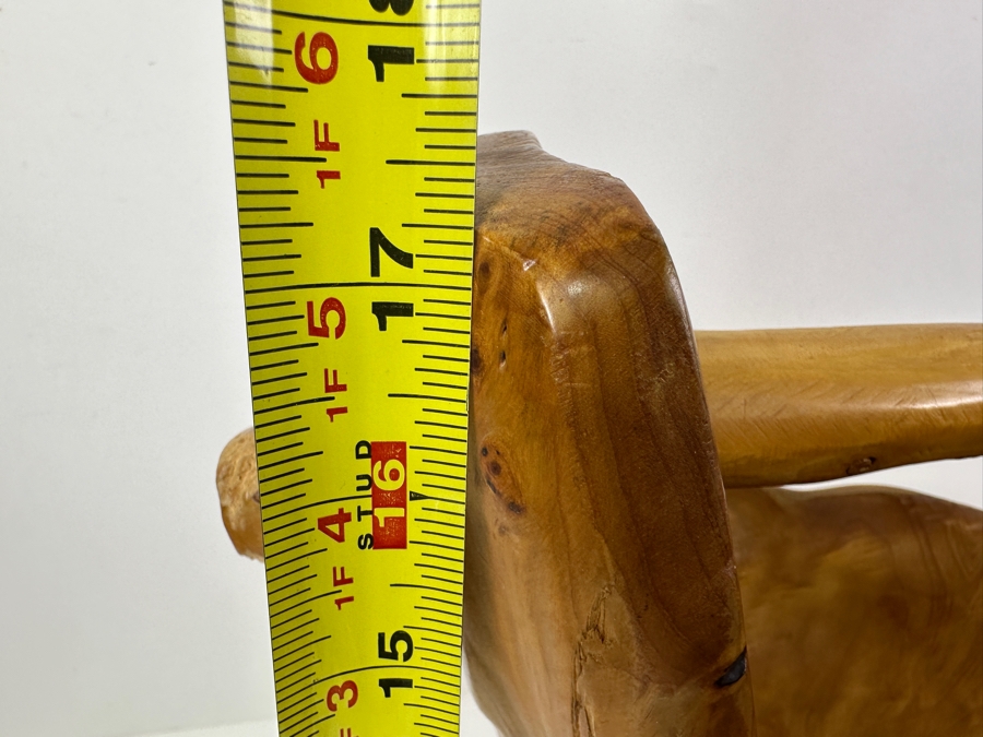 Carved Organic Wooden Bucket Basket 17.5H [Photo 9]