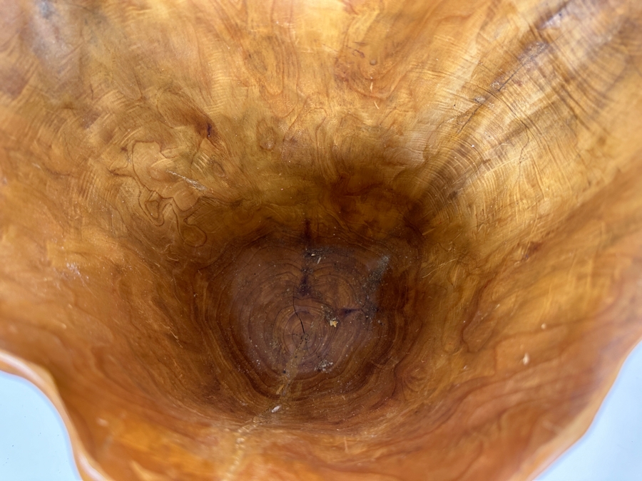 Carved Organic Wooden Bucket Basket 17.5H [Photo 6]