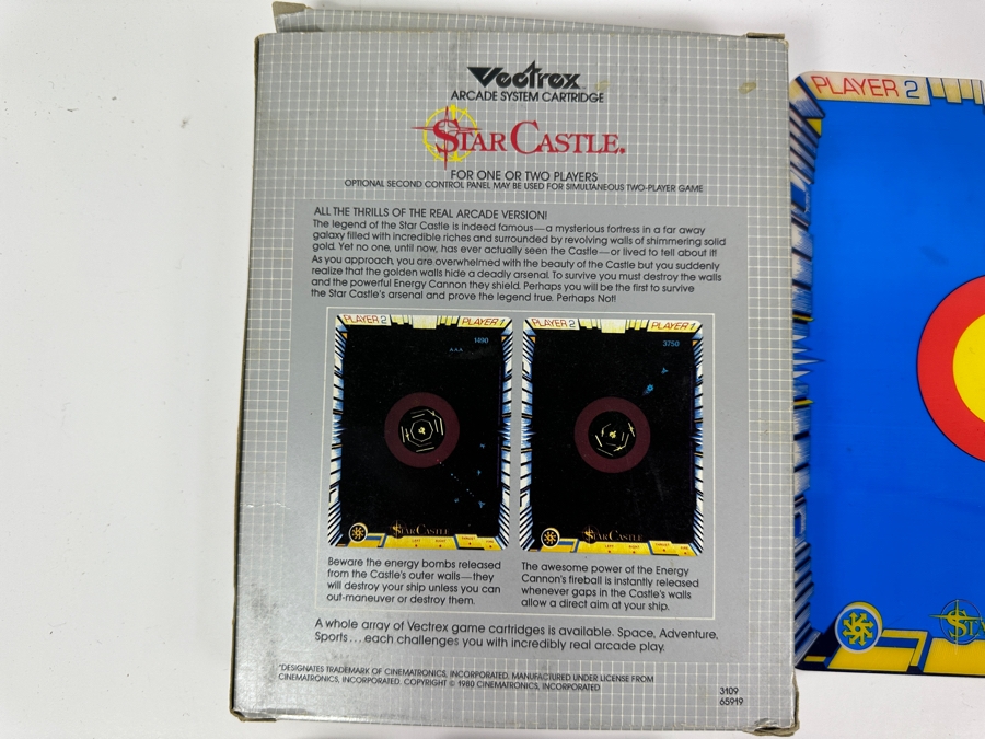 Vintage 1983 Vectrex Star Castle Arcade System Video Game Cartridge With Original Box, Screen Overlay & Instruction Manual - Vectrex Was The Only Home Market Vector Display-Based Stand Alone Gaming Platform [Photo 7]