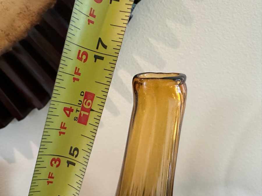 Set Of Five Salviati Contemporary Italian Murano Amber Art Glass Drops by Renzo Stellon Vases Tallest Is 17'H [Photo 15]