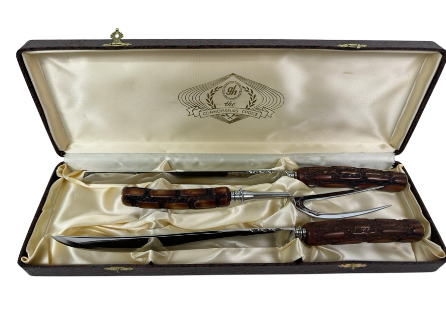 New Carving Knife Set By The Glo-Hill Cutlery Co. King Karver M. Bernard & Co. Sheffield, England [Photo 1]