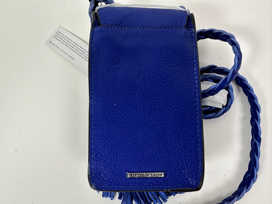 New Rebecca Minkoff Cobalt Blue Isobel Phone Leather Crossbody Retails $145 [Photo 5]