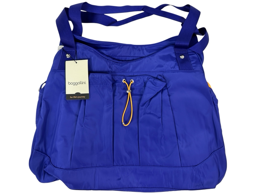 New Baggalini Motivate Blue Yoga Tote 16'W x 4'D x 14'H
