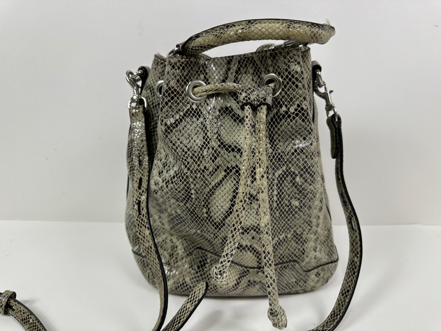 New Rebecca Minkoff Leather Backpack in Snakeskin 10'W x 6'D X 11'H [Photo 5]