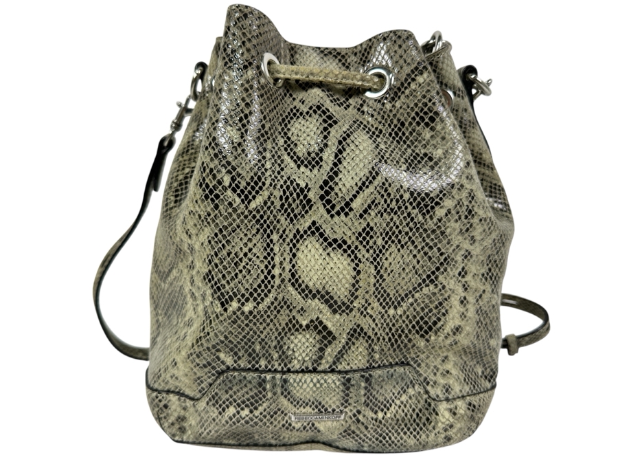 New Rebecca Minkoff Leather Backpack in Snakeskin 10'W x 6'D X 11'H