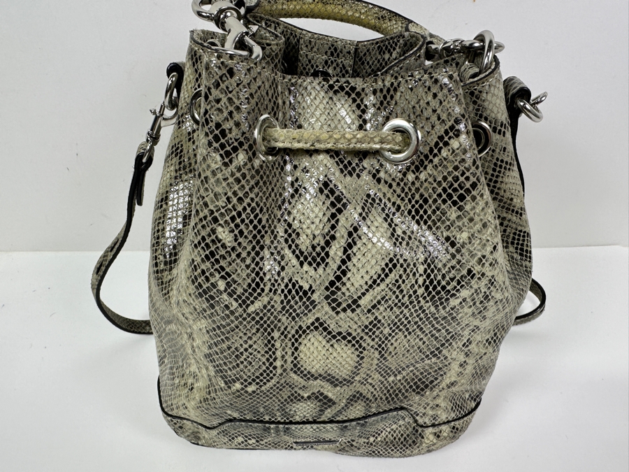 New Rebecca Minkoff Leather Backpack in Snakeskin 10'W x 6'D X 11'H [Photo 4]