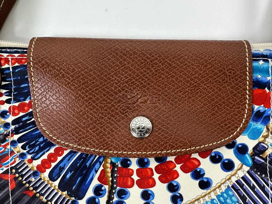 New Longchamp Le Pilage Collier Massai Nylon Tote Bag with Leather Trim 19'W x 8'D x 12'H [Photo 3]