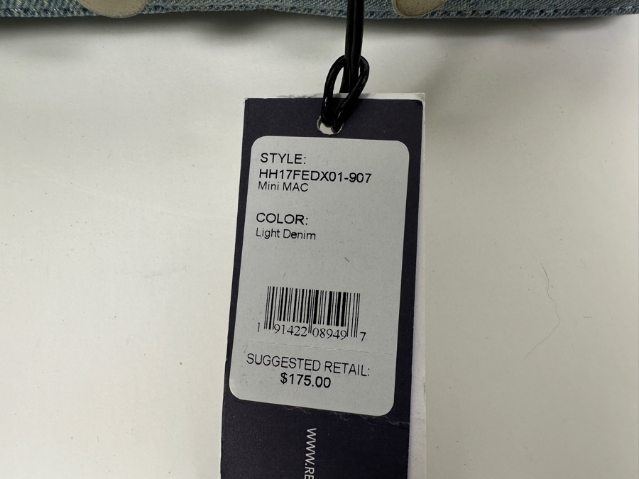 New Rebecca Minkoff Light Denim Mini Handbag with Chain and Denim Strap 9'W x 2'D x 6.5'H Retails $175 [Photo 6]