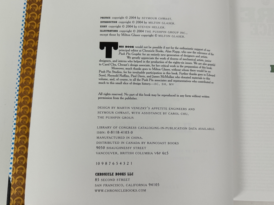 Hardcover Book The Push Pin Graphic By Seymour Chwast Retails $50 [Photo 4]