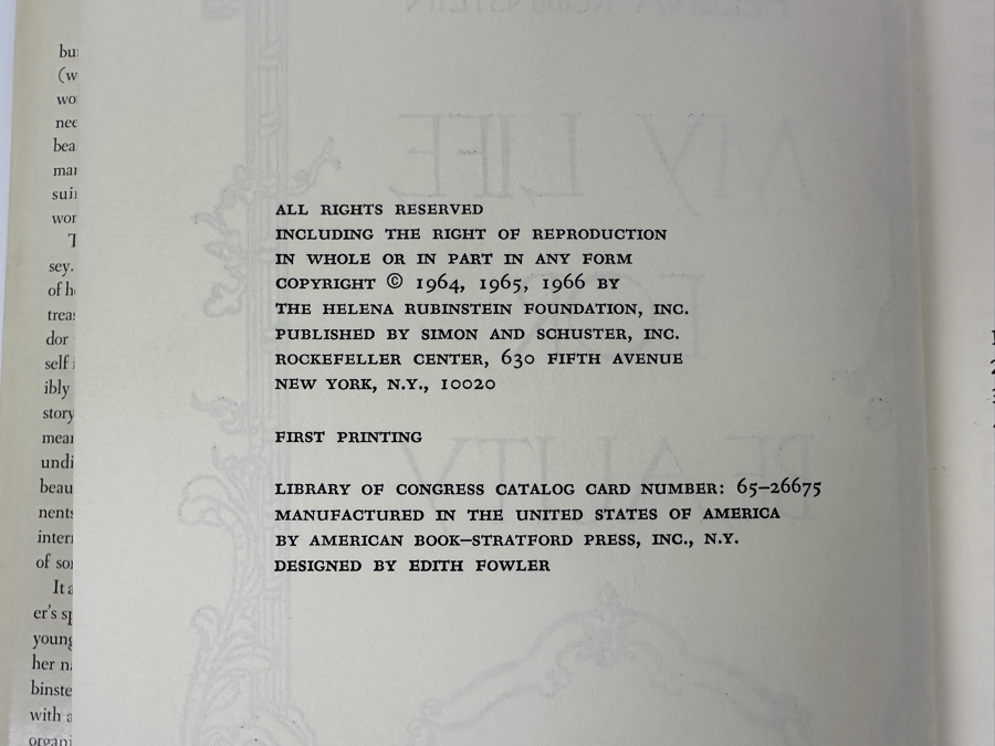 First Printing Hardcover Book My Life For Beauty By Helena Rubinstein [Photo 4]