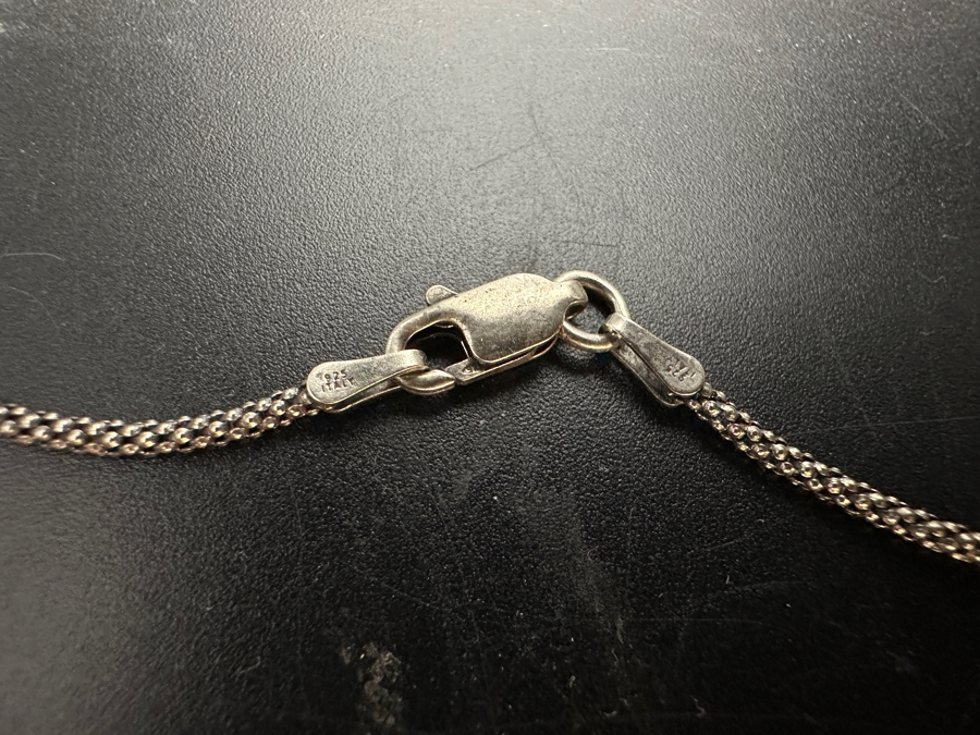 Sterling Silver Carved Buddha Pendant With Sterling Silver 16' Chain Necklace 10.6g [Photo 7]