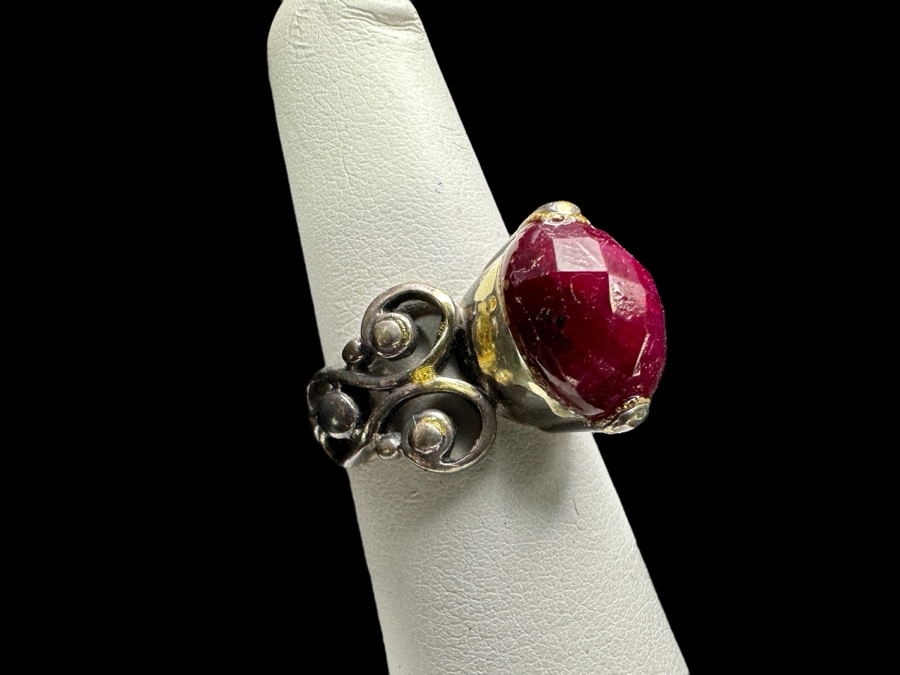 Pair Of Sterling Silver Rings L Size 7.5 / R Size 6.5 Total Weight 13.2g [Photo 3]