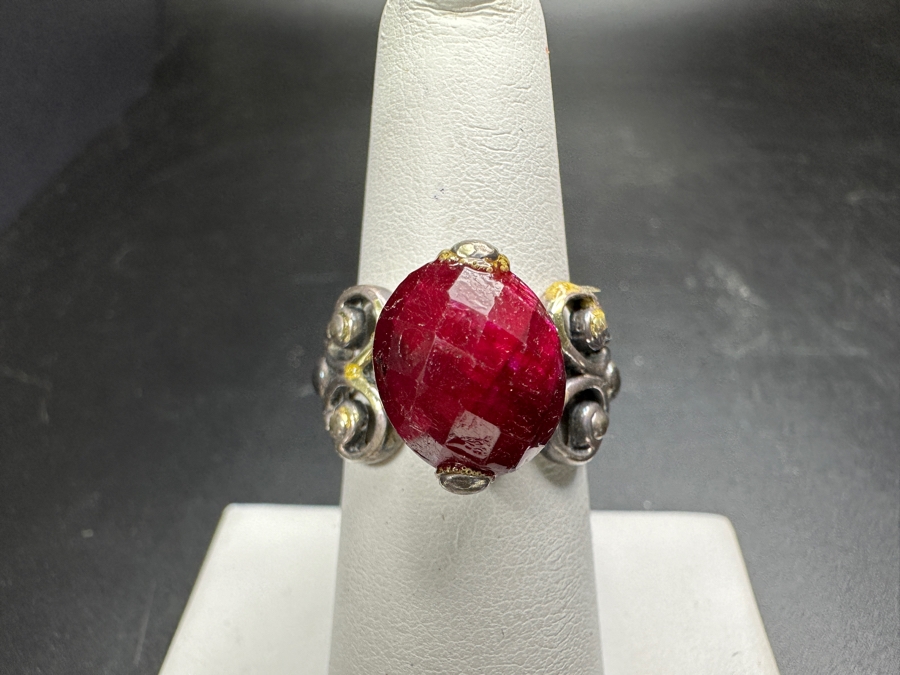 Pair Of Sterling Silver Rings L Size 7.5 / R Size 6.5 Total Weight 13.2g [Photo 4]