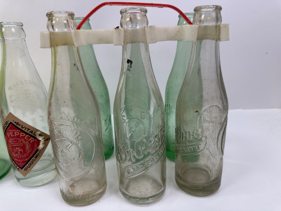 Vintage Dr. Pepper Soda Lot With Pitcher And Old Glass Dr. Pepper Bottles [Photo 5]