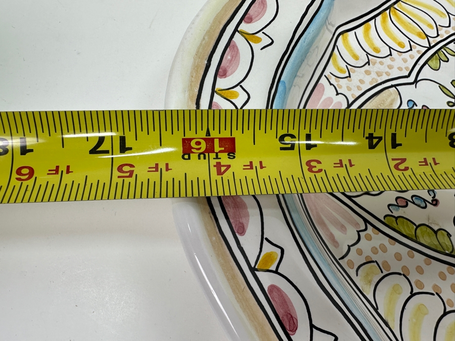 Pair Of Berardos Hand Painted Platters 16.5 X 13 And Bowl 9.5W Made In Portugal [Photo 13]