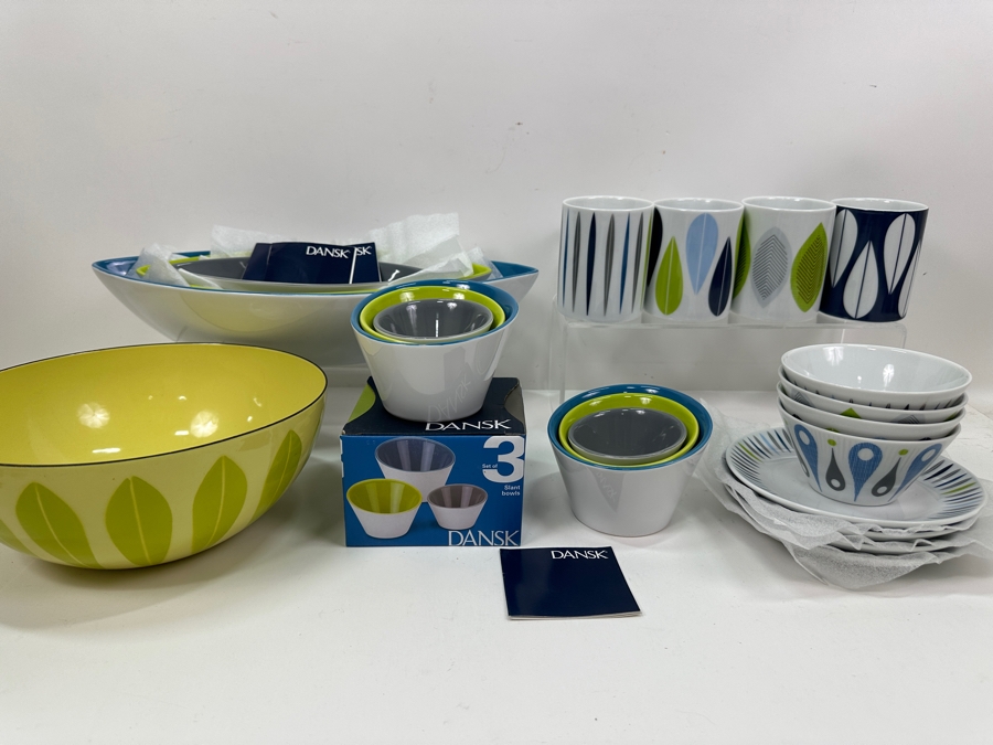 Cathrineholm Norway Lotus Enamel Bowl And New Dansk Lot With Bowls, Cups & Plates [Photo 2]