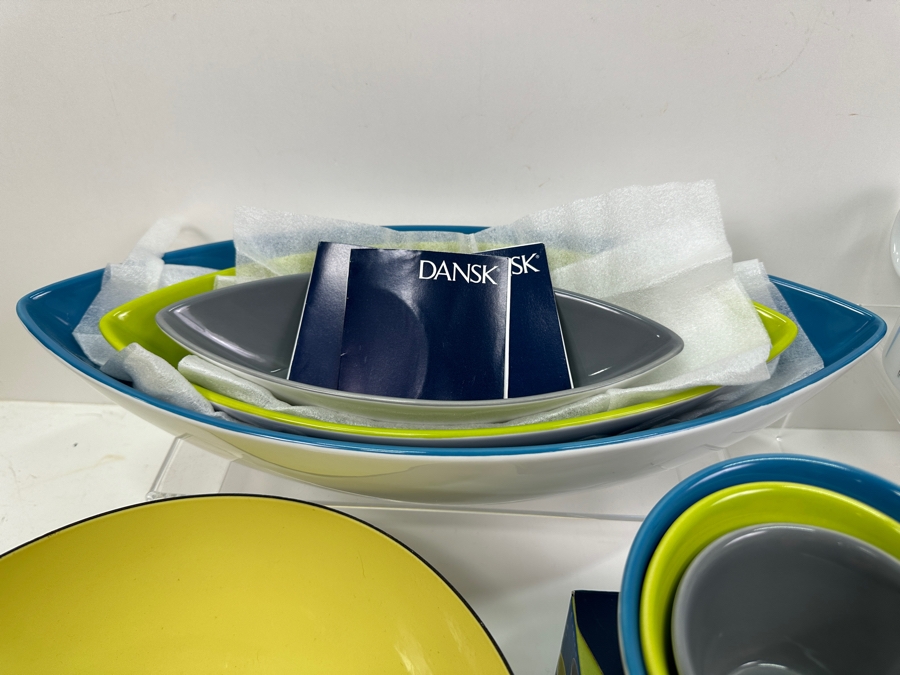 Cathrineholm Norway Lotus Enamel Bowl And New Dansk Lot With Bowls, Cups & Plates [Photo 9]