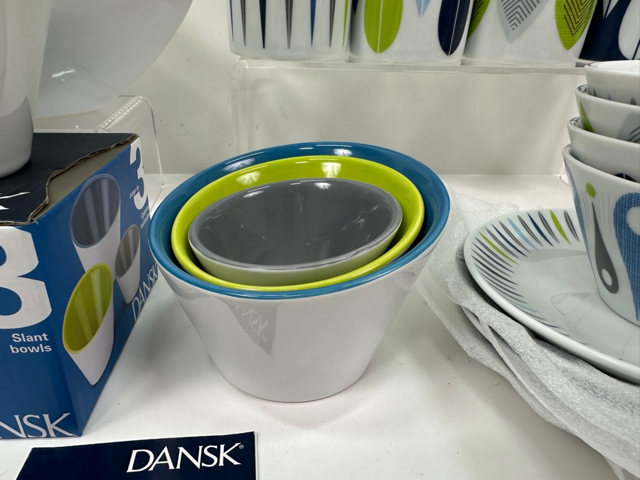 Cathrineholm Norway Lotus Enamel Bowl And New Dansk Lot With Bowls, Cups & Plates [Photo 5]