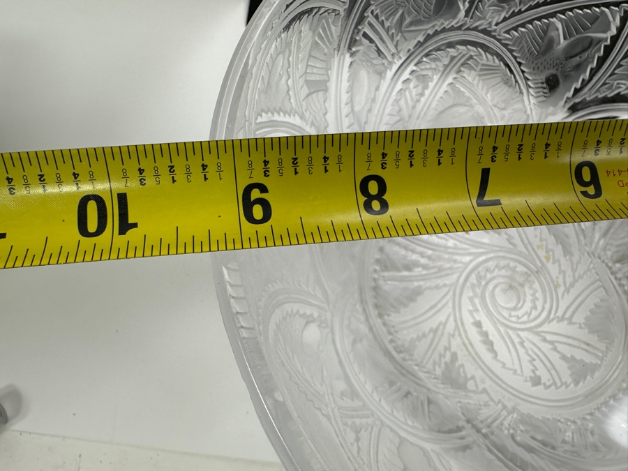 Lalique Crystal France Pinsons Frosted Crystal Bowl 9.25'W X 3 5/8'H [Photo 11]